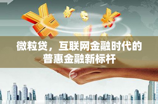 独山微粒贷，互联网金融时代的普惠金融新标杆