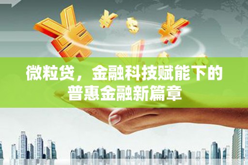 独山微粒贷，金融科技赋能下的普惠金融新篇章