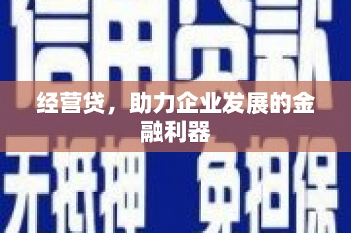 独山经营贷，助力企业发展的金融利器