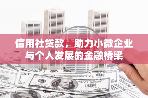 独山信用社贷款，助力小微企业与个人发展的金融桥梁
