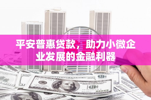 独山平安普惠贷款，助力小微企业发展的金融利器
