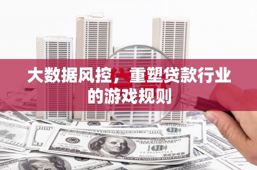 独山大数据风控，重塑贷款行业的游戏规则