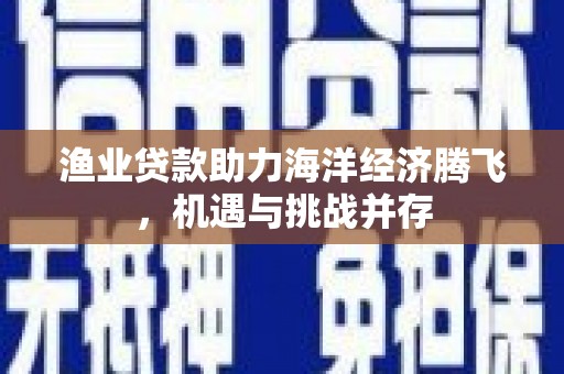 独山渔业贷款助力海洋经济腾飞，机遇与挑战并存