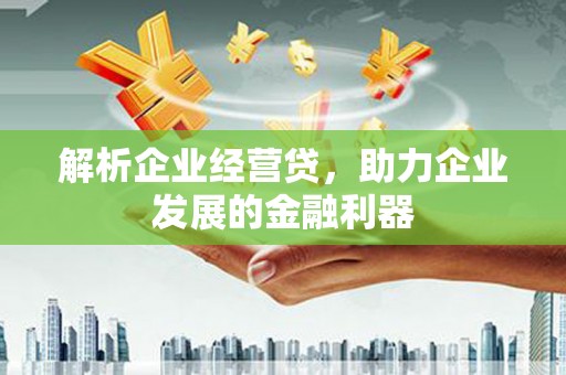独山解析企业经营贷，助力企业发展的金融利器