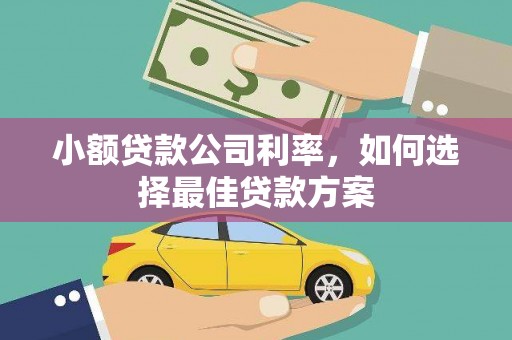 独山小额贷款公司利率，如何选择最佳贷款方案