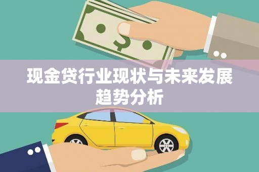 独山现金贷行业现状与未来发展趋势分析