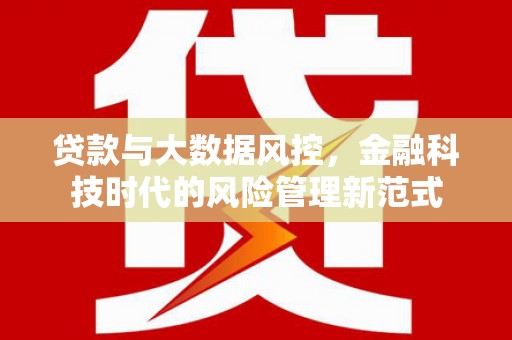独山贷款与大数据风控，金融科技时代的风险管理新范式