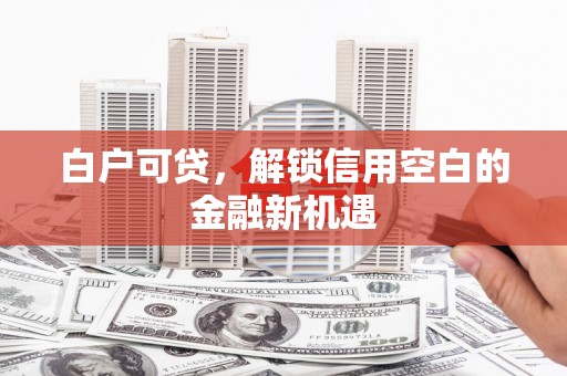 独山白户可贷，解锁信用空白的金融新机遇