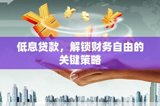独山低息贷款，解锁财务自由的关键策略