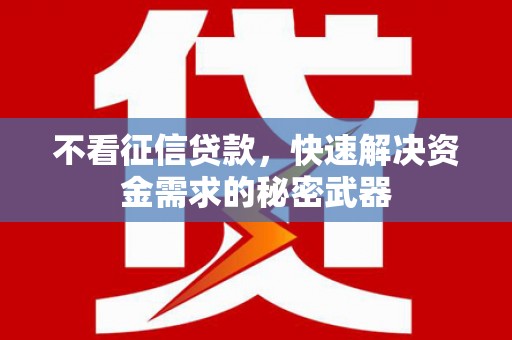 独山不看征信贷款，快速解决资金需求的秘密武器