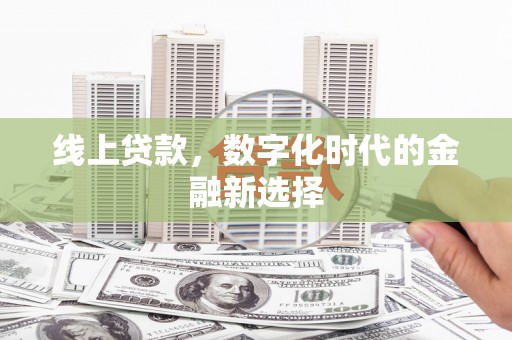 独山线上贷款，数字化时代的金融新选择