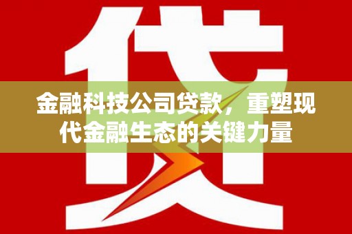 独山金融科技公司贷款，重塑现代金融生态的关键力量