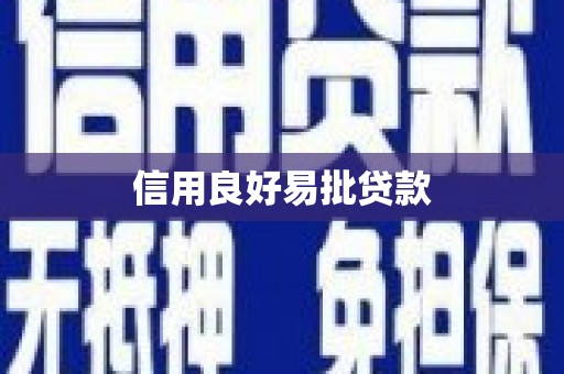 独山信用良好易批贷款