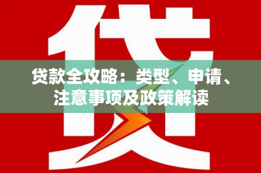 独山贷款全攻略：类型、申请、注意事项及政策解读