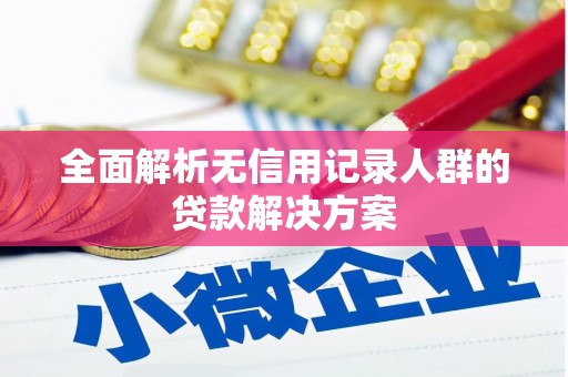 独山全面解析无信用记录人群的贷款解决方案